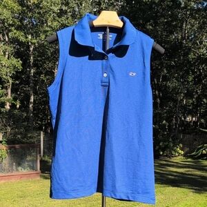 Vineyard Vines Performance Blue Sleeveless Women's Polo Size M